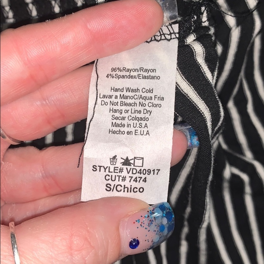 Long striped empire wait dress lacy back - Picture 5 of 5